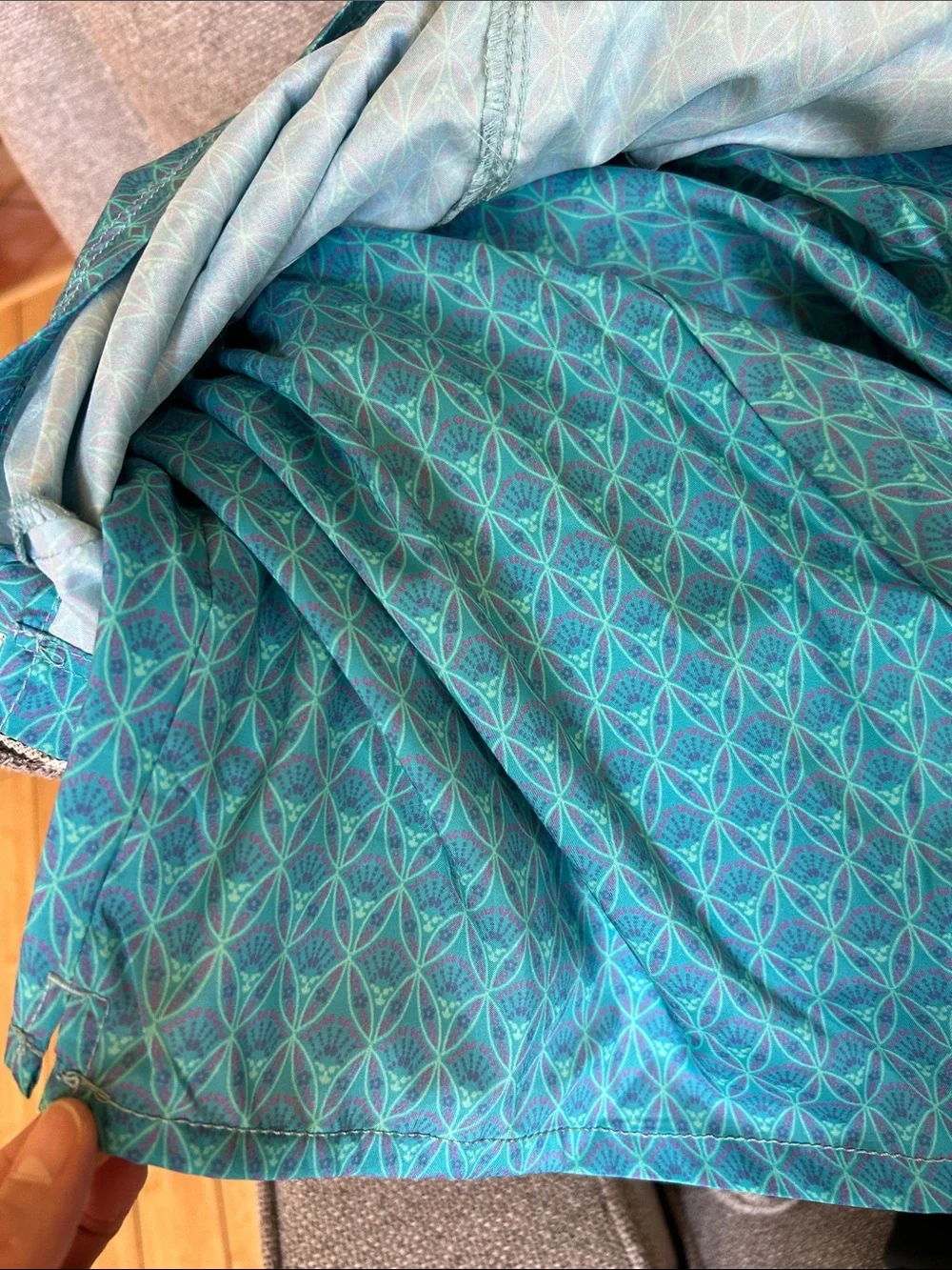 North River Skort Blue Geometric Print Skirt with Shorts SPF‎ Pockets NWT